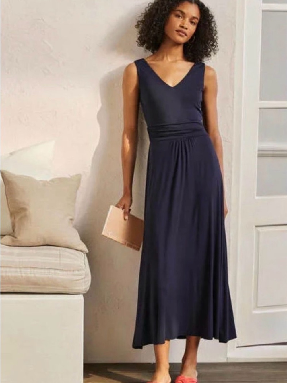 Boden Sienna Jersey Maxi Dress, navy blue, size 6P